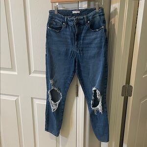 Good American Women’s Distressed Blue Ripped Jeans